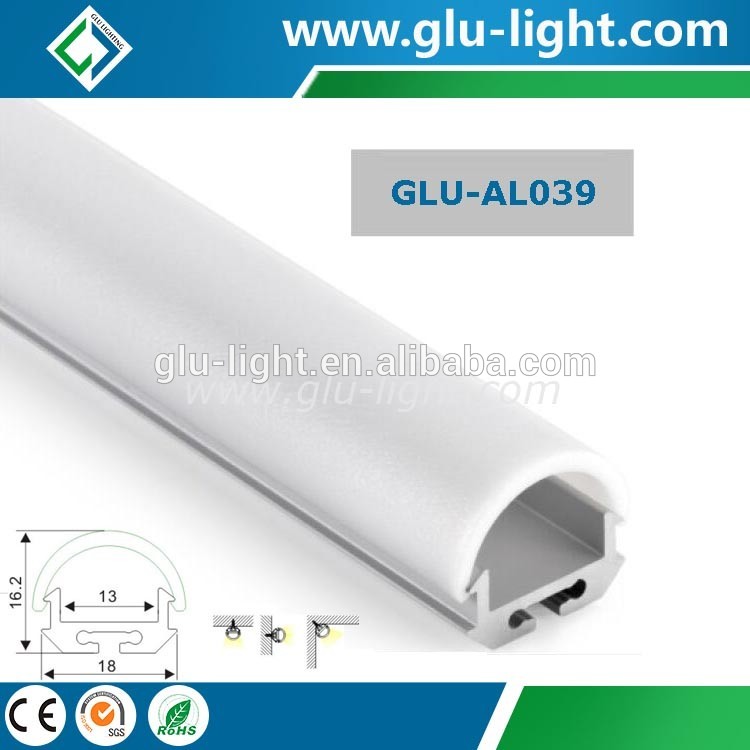alu round led aluminum profile with Cover and Caps