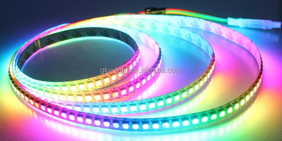 product-750-374.19871794871796 No flicker RGB Led digital strip Matrix 144Leds Addressable 5V APA102 Led Pixel Strip light