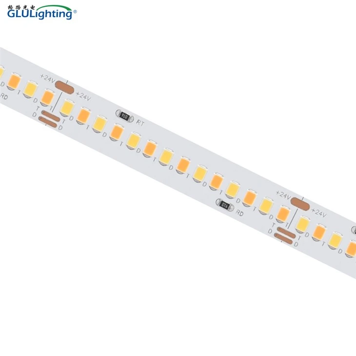 High CRI 2835 Bi-color Strip 224leds/m 24V High Light Efficiency UL Listed