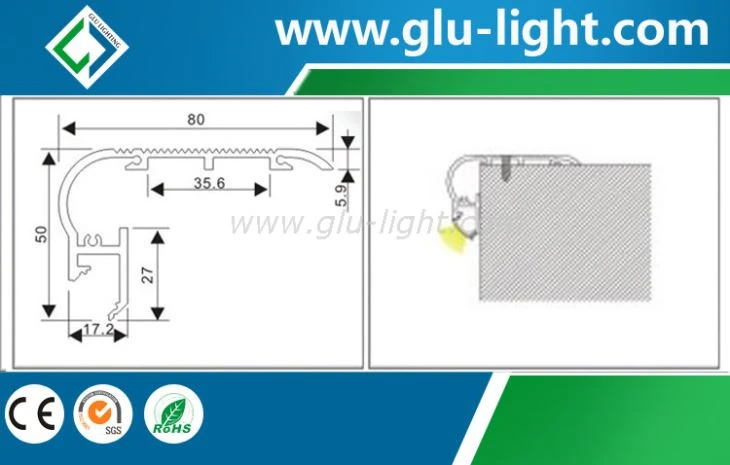 Silver anodized extrusion aluminum stair profile for alu stair 