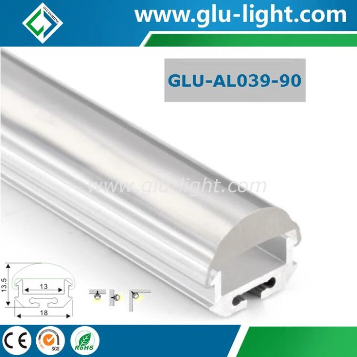 round aluminum led profile with 60 degrees lens cover
