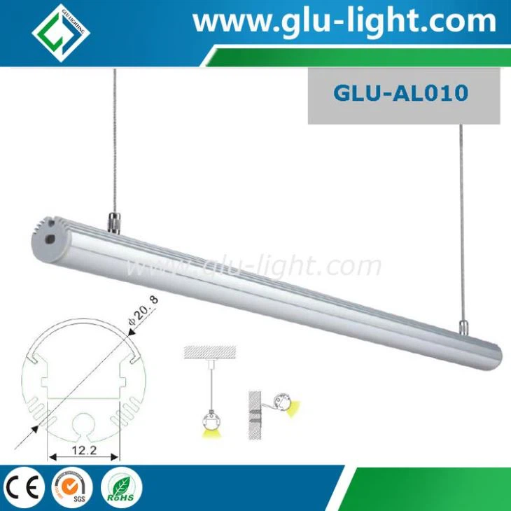 Anodized T5 Alu Round Led Pendant Light, Round Aluminum Led Profile