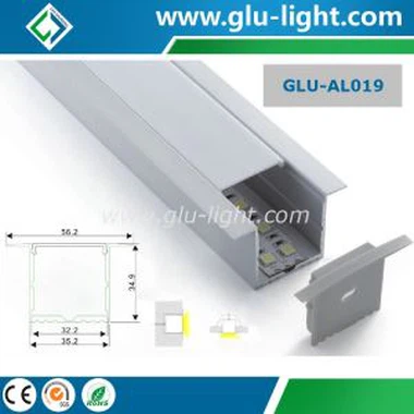 China Recessed Alu LED Profile With Flange For Led Flexible Led Strip