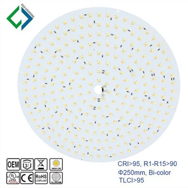 Round 10inch high CRI Bi Color CCT Tunable Hybrid Ra95 Alu Led tile